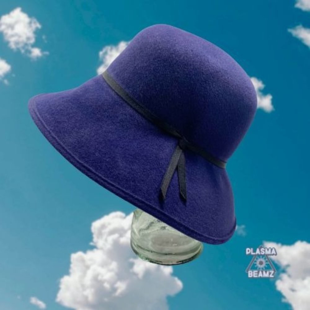 Helen Kaminski Navy Blue Fur Felt Bucket Hat OS